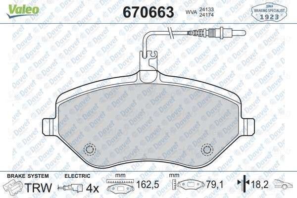 VALEO 670663 Disk Fren Balata On Peugeot 407 04>/607 99>/Citroen C5 08>/C6 05>  ####
